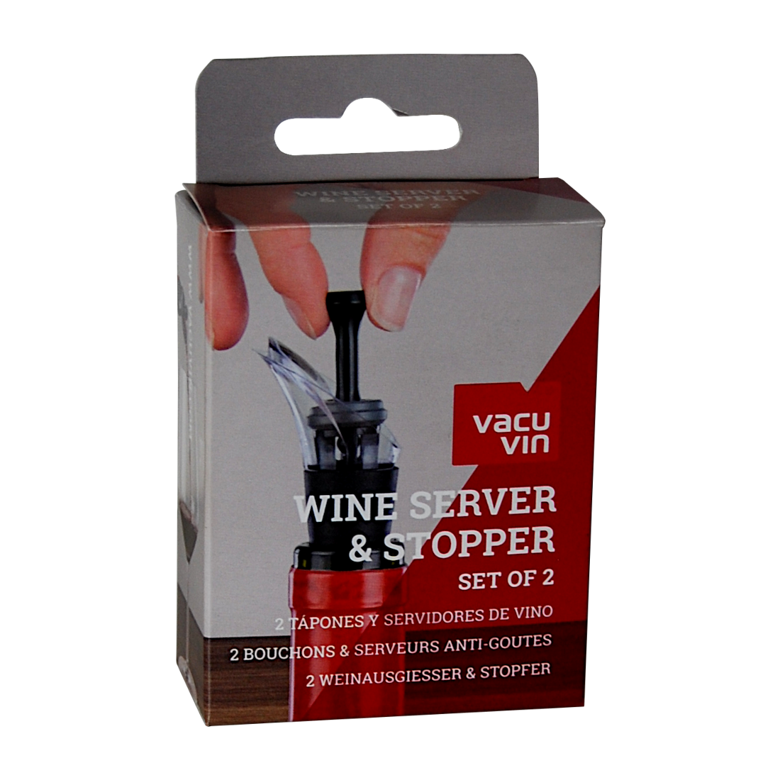 VacuVin Wine Saver Vakuumpumpe in weiß mit 2 Stopfen